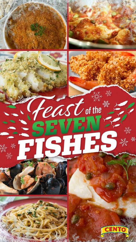 Italian Christmas Eve, Italian Christmas Eve Dinner, Traditional Christmas Eve Dinner, Italian Fish Recipes, Italian Christmas Dinner, Italian Christmas Traditions, Feast Of The Seven Fishes, Traditional Christmas Dinner, Traditional Christmas Food