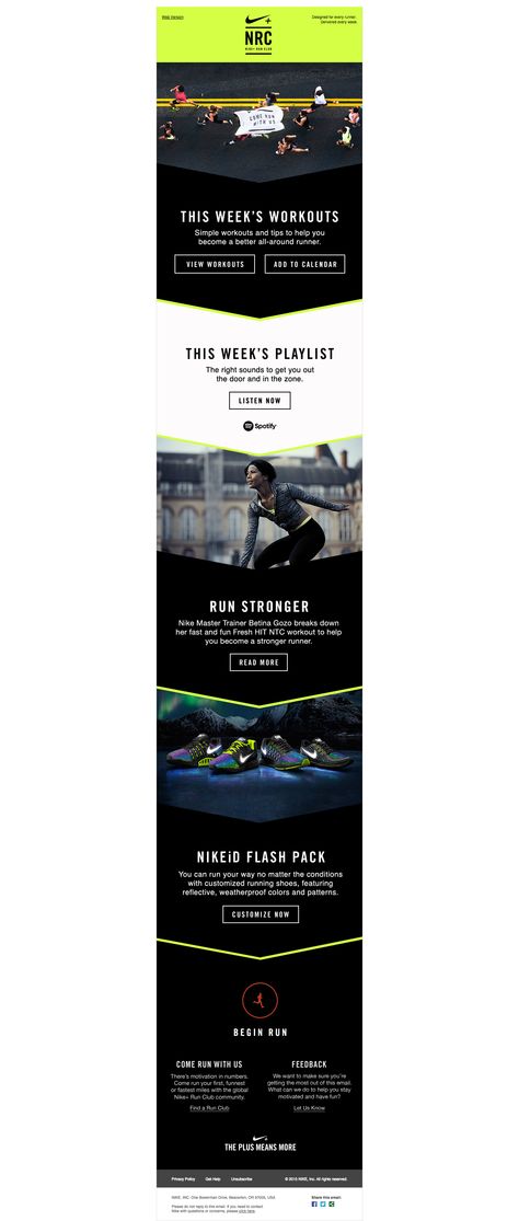 Nike Email Mktg Nike Email Design, Sports Email Marketing Design, Fitness Email Design, Email Marketing Layout Design, Sports Email Design, Edm Design Email Marketing, Edm Template Design, Email Campaign Design Layout, Edm Design