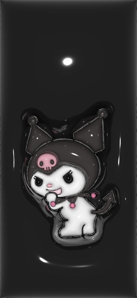 3d Lockscreen Black, 3d Kuromi Wallpaper, Puffy Wallpaper Black, 3d Kuromi, Puffy Wallpaper, Kuromi Wallpaper, Sanrio Wallpapers, Wallpaper Plain, 3d Wallpapers