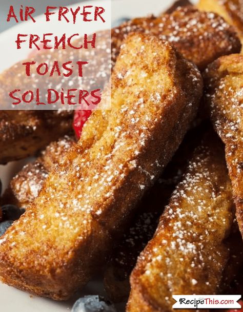 Top 25 Best Ever Air Fryer Recipes (Free PDF) | Recipe This Air Fryer French Toast, French Toast Sticks Recipe, Homemade French Toast, New Air Fryer Recipes, Best Breakfast Sandwich, Breakfast Sandwich Recipes, French Toast Sticks, Cinnamon French Toast, Crockpot Breakfast