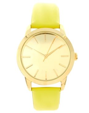 ASOS Patent Color Watch Yellow Watches, Mellow Yellow, Shades Of Yellow, Arm Candy, Latest Fashion Clothes, Gold Watch, Favorite Color, Jewelry Watches, Color Pop