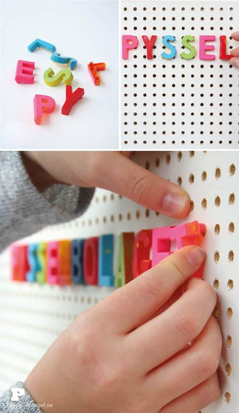 Prepping a Pegboard by Pysselbolaget Baking Nook, Diy Peg Board, Painted Pegboard, Pegboard Ideas, Peg Boards, Pegboard Organization, Interactive Exhibition, Trendy Sewing, Diy And Crafts Sewing