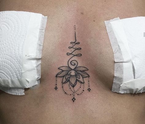 Buddhist Tattoo, Polynesian Tattoos, Unalome Tattoo, Geometric Tattoos, Chest Tattoos For Women, Sternum Tattoo, Celtic Tattoos, Lotus Tattoo, Home Tattoo