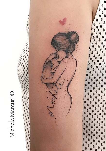 Mother Holding Baby Tattoo, Mom Baby Tattoo, Mother And Baby Tattoo, Dr Tattoo, Mother Holding Baby, Baby Footprint Tattoo, Tattoos For Moms, Mother Son Tattoos