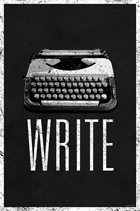 Writer Poster, Manual Typewriter, Giant Poster, Green Art Print, Cool Wall Decor, Cool Wall Art, Stretched Canvas Wall Art, Canvas Print Display, Black And White Posters