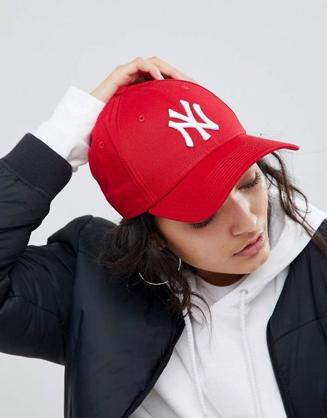 New Era NY 9Forty Red Cap baseball hat Ny Cap Outfit, Yankees Cap Outfit, White Cap Outfit, Red Cap Outfit, Red Hat Outfit, Baseball Cap Outfit Men, Cap Outfits For Women, Americana Outfits, Baseball Hat Outfit