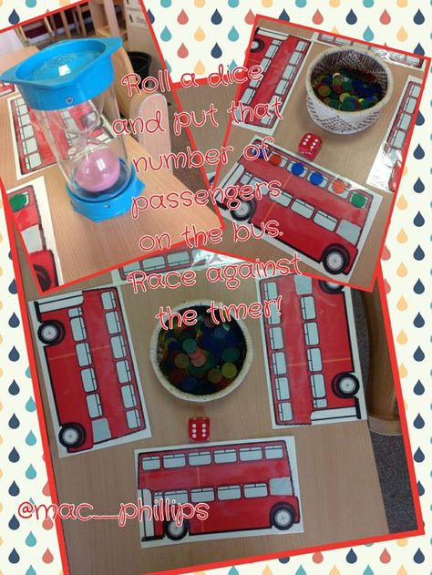 Bus themed mathematics challenge: London Continuous Provision, Paddington Eyfs, Jubilee Eyfs, Maths Area Eyfs, Jubilee Activities, Transport Eyfs, Maths Challenges, Transport Activities, Queen Jubilee