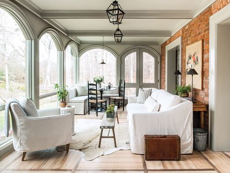 Timeless Interiors, Stunning Interior Design, Unique Interior Design, Grand Homes, Furniture Slipcovers, Arched Windows, French Country Style, Northern Virginia, Screened In Porch