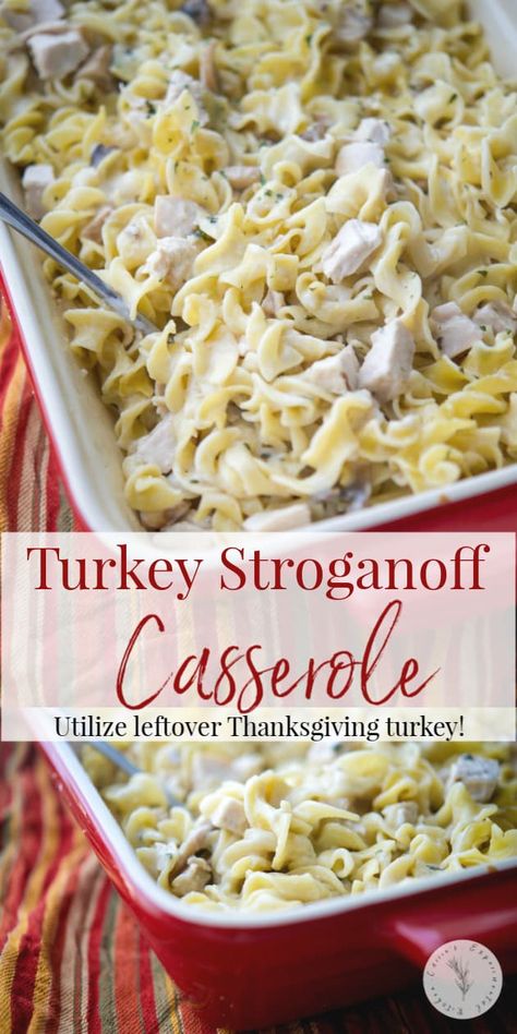 Stroganoff Casserole, Turkey Stroganoff, Turkey Casserole Recipes Leftover, Easy Leftover Turkey Recipes, Turkey Noodle Casserole, Turkey Casserole Recipe, Leftover Turkey Casserole, Thanksgiving Casserole, Turkey Tetrazzini