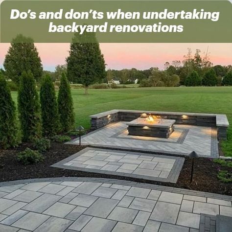 We’ve created a step-by-step guide to help you create an outdoor space you won’t ever want to leave! Hardscaping Ideas, Paver Patios, Backyard Renovation, Landscape Pavers, Manufactured Stone Veneer, Pavers Backyard, Paver Designs, Patio Pavers Design, Outdoor Fireplace Designs