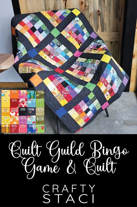 Quilt Guild Bingo Game and Quilt — Crafty Staci Quilt Games, Quilt Guild Programs, Crafty Staci, I Spy Quilt, Game To Play, Scrap Busters, Quilt Guild, Program Ideas, Bingo Games