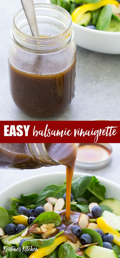 Xmas Salads, Vinegrette Recipe, Balsamic Vinaigrette Dressing Recipe, Vinaigrette Recipes Easy, Simple Balsamic Vinaigrette, Balsamic Dressing Recipe, Balsamic Vinegar Dressing, Vinaigrette Dressing Recipe, Balsamic Vinaigrette Recipe