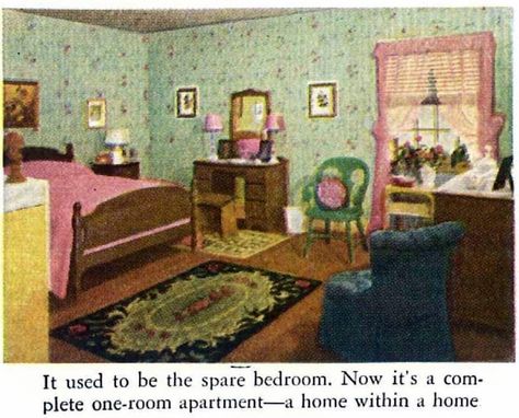 1940s Bedroom Aesthetic, 1940s Bedroom Decor, 1940s Home Interior, 50’s Bedroom, 1940s Decor Interior Design, 1940 Bedroom, 1940 Interior Design, 40s Bedroom, 60’s Bedroom