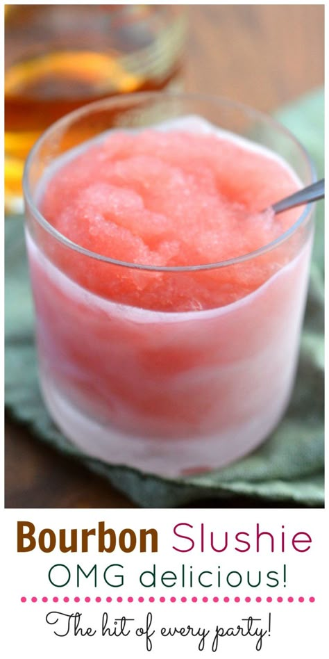 Bourbon Slushies, Bourbon Slush Recipe, Alcoholic Slush Recipes, Alcoholic Slush, How To Make Bourbon, Bourbon Slush, Slush Recipes, Bourbon Recipes, Slushie Recipe