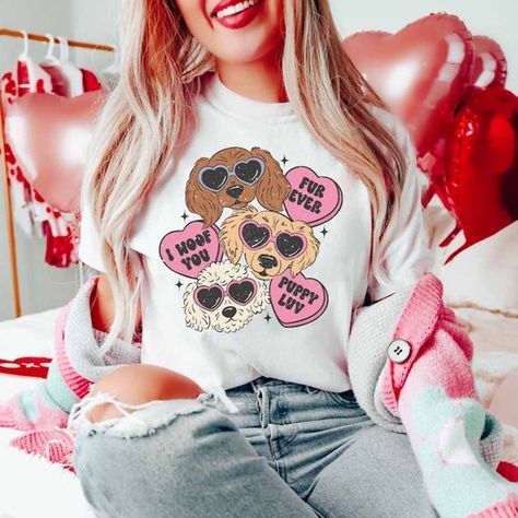 Puppy Love Valentine Shirt, Dog Lovers Dog Mom T-Shirt, Valentine Dogs Tee Send Text, Valentine Tags, Dog Valentines, Valentine Shirt, Dogs Tee, Valentines Shirt, Anniversary Wedding, Love Valentines, Thanksgiving Christmas