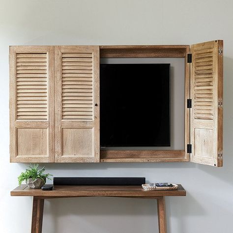 Wednesday Watch List Tv Wall Cabinet, Outdoor Tv Cabinet, Entryway Storage Cabinet, Tv Wall Cabinets, Tv Covers, Hidden Tv, Entryway Cabinet, Media Furniture, Casa Vintage