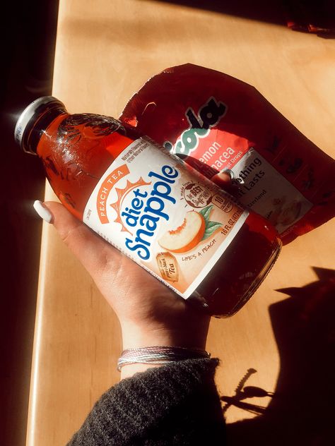 Snapple Aesthetic, Fruit Shake Aesthetic, Peach Tea Aesthetic, Peach Soda Aesthetic, Orange Tea Aesthetic, Peach Oatmeal Aesthetic, Peach Tea, Tea Bottle, Diet