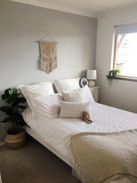 Kmart / Target styled bedroom with boho, tranquil vibes 🍃✨ Kmart Decor Bedroom, Kmart Inspired Bedroom, Kmart Bedroom Styling, Kmart Bedroom Ideas, Target Bedroom, Styled Bedroom, Kmart Bedroom, Best Bedroom Colors, Bedroom Decor On A Budget