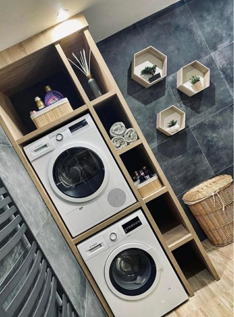 Small Utility Ideas, Stylish Laundry Room, Laundry Room Layouts, Modern Laundry Rooms, Laundry Room Inspiration, Laundry Room Remodel, Modern Kitchen Design Open Concept, Dark Kitchen Cabinets, Bathroom Inspiration Decor