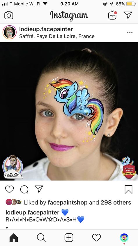 Rainbow Dash Face Paint, Pony Face Paint, Painted Rainbow, Birthday Inspo, Unicorn Face, Facepaint, Rainbow Dash, Face Painting, My Little Pony