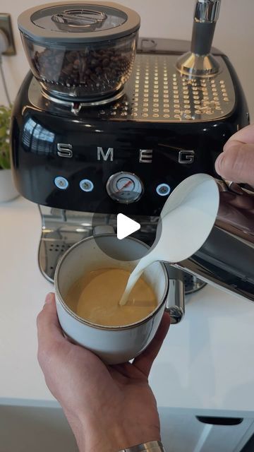 Victor Reis on Instagram: "Unboxing our new Smeg EGF03 Espresso Machine ☕️   Need to work on my latte art 😂  @smeg_uk   #coffee #coffeelover" Smeg Coffee Machine, Smeg Coffee, Smeg Kitchen, Latte Art, Coffee Machine, Pharmacy Gifts, Espresso Machine, Work On, Coffee Lover