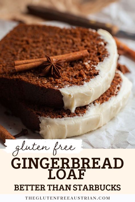 Fill your home with the delightful aroma of this Gluten-Free Gingerbread Loaf! This simple recipe brings together the perfect mix of spices, rich molasses, and just the right amount of sweetness to create a moist, flavorful treat. Ideal for holiday gatherings, breakfast, or a cozy afternoon snack, this Gingerbread Loaf is bound to become a family favorite. Gluten Free Loaf Recipes, Fall Recipes Dessert Gluten Free, Christmas Dessert Ideas Gluten Free, Gluten Free Winter Recipes, Gluten Free Holiday Bread, Gluten Free Loaf Bread, Gluten Free Xmas Treats, Cinnamon Bread Gluten Free, Healthy Loaf Recipes