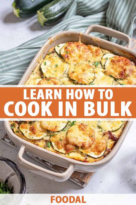 Looking for an easy way to prep meals for the week? Cooking meals in bulk can help to save time and money. Plus, it’s easier to eat healthy when you have pre-portioned meals ready to go at all times. Learn how to cook in bulk, plus tips, tools, and recipe ideas to make the process easier. #mealprep #cookingtips #foodal Meals In Bulk, Prep Meals For The Week, Family Meal Prep, Bulk Cooking, Cooking Meals, Prep Meals, Bulk Food, Instant Pot Pressure Cooker, Cooking Prep