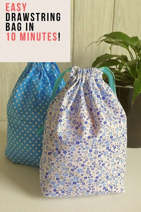 Sew A Drawstring Bag, Sewing Notes, Make A Drawstring Bag, Doorstop Pattern, Drawstring Bag Diy, Drawstring Bag Tutorials, Drawstring Bag Pattern, Homemade Bags, Teaching Sewing