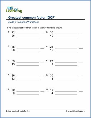 Gcf Worksheet For Grade 5, Common Factors Worksheet, Greatest Common Factor Worksheet, Hcf Worksheets For Grade 5, Math Factors, More Or Less Worksheets, Number Patterns Worksheets, Lcm And Gcf, Greatest Common Factor