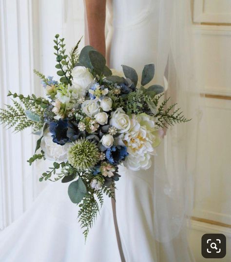 Bouquet Rustic Wedding, Leaves Bouquet, Bouquet Succulent, Bouquet Eucalyptus, Wedding Eucalyptus, Wedding Woodland, Blue Flowers Bouquet, Green Wedding Bouquet, White Flower Bouquet