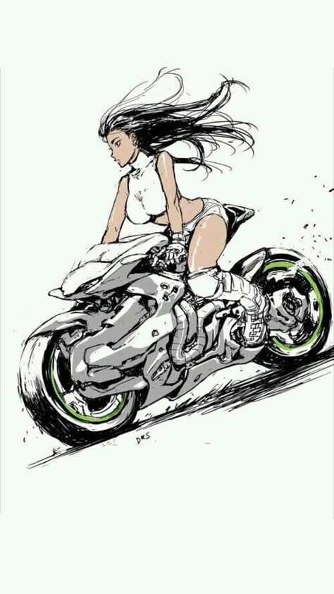 Motorbike Illustration, Anime Motorcycle, Auto Illustration, Motorcycle Drawing, Motorcycle Illustration, Futuristic Motorcycle, Biker Art, Motorcycle Art, Car Illustration