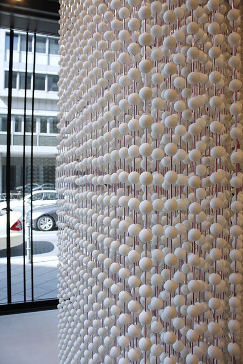 12.173 by Bernhardt + Partner Architekten, Darmstadt Golf Ball Wall, Business Office Decor, Angel S, Ping Pong Balls, Store Displays, Environmental Graphics, Inspiration Wall, Table Tennis, Wall Treatments