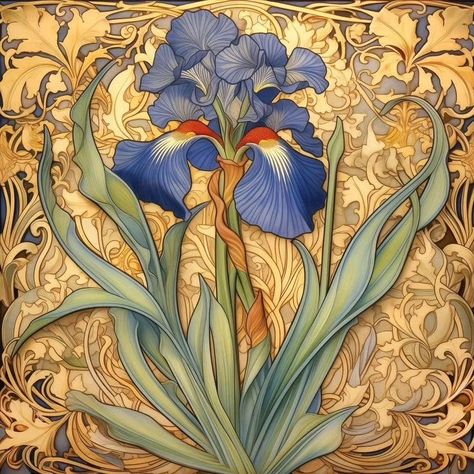 natural.flowers.animals (@botanica.etcetera) • Instagram photos and videos Art Deco Ceramic Tiles, Art Nouveau Backsplash, Art Nouveau Spring, Asian Art Nouveau, Art Nouveau Flowers Illustration, Art Nouveau Kitchen, Art Nouveau Garden, Art Nouveau Aesthetic, Arts And Crafts Tiles