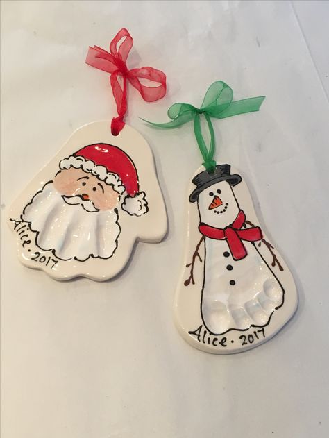 Baby Salt Dough Christmas Ornaments, How To Make A Clay Ornament, Kids Hand Ornaments, Hand Print Dough Recipe, Diy Handprint Christmas Ornaments, Toddler Christmas Mug Craft, Hand And Foot Ornaments, Clay Christmas Decorations Baby, Baby Hand And Foot Prints Crafts Christmas Ornament