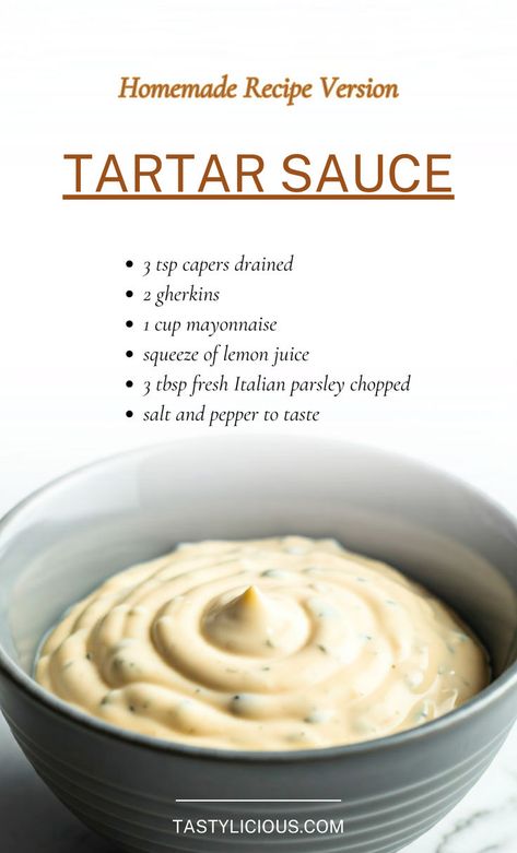 tartar sauce homemade recipe how to make tartar sauce what are the ingredients for tartar sauce best tartar sauce for seafood fish and chips side dish seafood recipes Simple Tarter Sauce, Simple Tartar Sauce Recipe, Tartar Sauce Recipe Easy, Best Tartar Sauce, Vegan Tartar Sauce, Best Tartar Sauce Recipe, Sauce For Seafood, Make Tartar Sauce, Easy Tartar Sauce