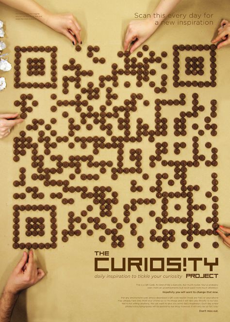 The Curiosity Project on Behance Creative Qr Code, Qr Code Art, Qr Code Design, Code Design, Graphic Design Jobs, Cool Calendars, Group Project, Isometric Art, Code Art