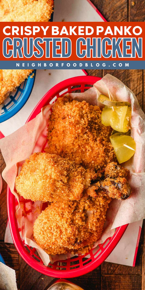 This Panko Crusted Chicken is as close as you can get to fried chicken without the frying! Coated with seasoned panko breadcrumbs and a little bit of hot sauce, this baked chicken comes out of the oven crisp and juicy every time! Panko Crusted Chicken, Good Fried Chicken, Bread Crumbs Recipe, Crusted Chicken Recipes, Crispy Oven Fried Chicken, Crispy Oven Baked Chicken, Easy To Cook Meals, Oven Fried Chicken, Fried Chicken Breast