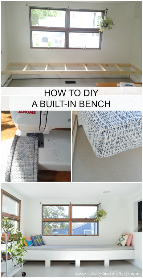 Finishing That Bench – Plaster & Disaster Bench By Window, Sofa Bed Ideas, Diy Built Ins, Stool Diy, Kitchen Booths, Diy Benches, Manchester House, Diy Porch Decor, Wall Bench