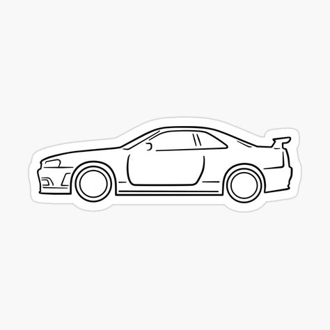 Nissan Skyline GTR 34 Car Minimalist Tattoo, Nissan Skyline Gtr R34 Tattoo, Nissan Skyline Tattoo, Nissan Skyline Drawing, Nissan Gtr R35 Drawing, Nissan Skyline R34 Sketch, Nissan Skyline R34 Drawing, Nissan Skyline Gt-r R34 Drawing, Gtr 34