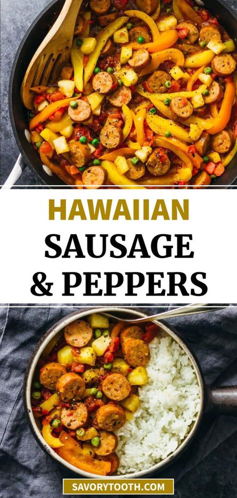 Hawaiian Smoked Sausage, Mango Chicken Sausage Recipes, Chicken Pineapple Sausage Recipes, Hawaiian Sausage And Pineapple, Mango Sausage Recipes, Sausage Bowls Recipe, Aloha Chicken Sausage, Aidells Pineapple Bacon Chicken Sausage Recipes, Aidells Spicy Mango Sausage Recipes