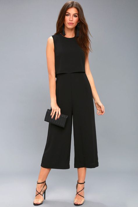 Black Backless Jumpsuits, Midi Jumpsuit, Elegant Work Outfits, Rompers Dressy, Moda Chic, Style Rock, Pantalon Large, Looks Chic, Work Outfits Women