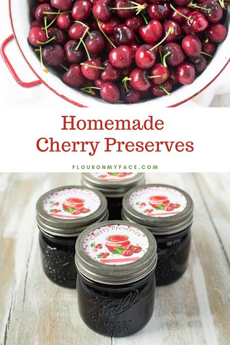 Small Batch Cherry Jam, Cherry Recipes Canning, Cherry Preserves Recipe, Homestead Canning, Jam Preserves, Fresh Cherry Recipes, Tooty Fruity, Sour Cherry Jam, Marmalade Jam