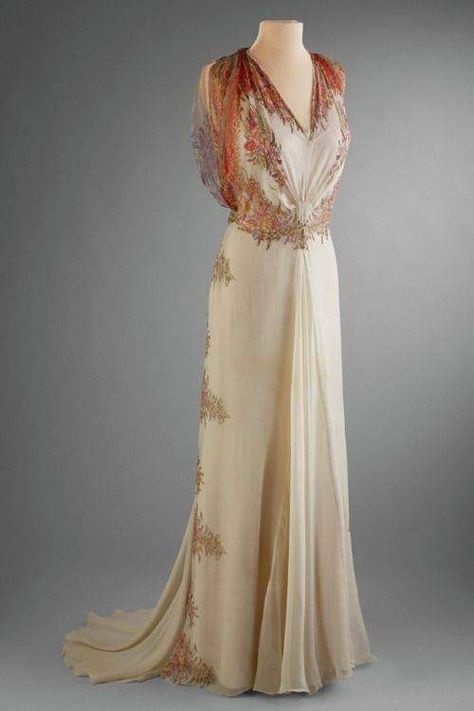 1930s Vintage Dress, 1930s Evening Gowns, Pixie Bride, Marjorie Merriweather Post, 1930s Gown, Gaun Abad Pertengahan, Vintage 1930s Dress, 30s Dress, 1930s Dress