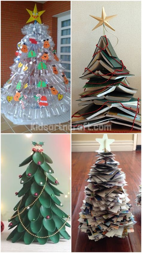 Recycled Christmas Tree Ideas Recyclable Christmas Tree, Recycled Xmas Tree, Recycled Material Christmas Tree, Christmas Tree Recycled Materials, Diy Christmas Tree Recycled Materials, Recycled Christmas Tree Plastic Bottles, Recycled Christmas Tree, Cardboard Christmas Tree, Plastic Christmas Tree