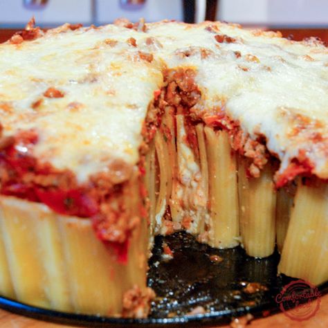 Cheese Stuffed Rigatoni, Rigatoni Pasta Bake, Rigatoni Pasta Pie, Stuffed Rigatoni, Rigatoni Pie, Rigatoni Recipes, Pasta Pie, Rigatoni Pasta, Baked Pasta Recipes