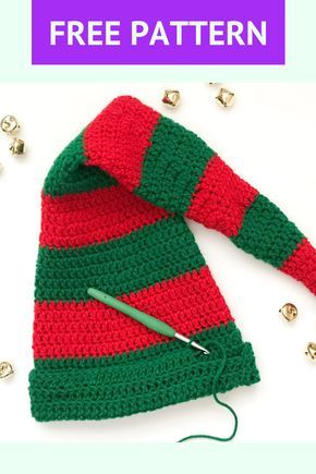 Free Elf Hat Pattern, Crochet Christmas Hats Free Patterns Adult, Free Crochet Elf Hat Pattern, Crochet Stocking Cap Free Pattern, Free Crochet Christmas Hat Patterns, Crochet Stocking Hat Free Pattern, Elf Hat Crochet Pattern Free, Crochet Christmas Hats Free Patterns, Crochet Elf Hat Pattern Free