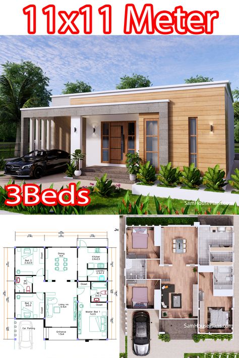 11x11 House Design Plans 3 Bedrooms Full Detailing Plans 11x11 House Plan, Three Bedroom House Plan Simple Modern, House Plan Gallery 3 Bedroom, Three Bedroom House Plan Three Bedroom House Plans Modern, Tiny House 3 Bedroom Floor Plans, Three Bedroom House Plan Simple, Small House Plans 3 Bedroom Simple, 3 Bedroom Tiny House Plans, 3 Bedroom Bungalow Floor Plans