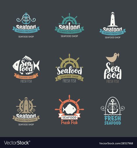 Fish Shop Logo, Seafood Logo Design, Seafood Shop, Fish Restaurant, Fish Shop, Festival Logo, Restaurant Logo Design, Fresh Fish, Logo Restaurant