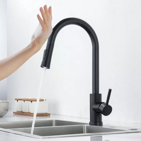 Touch Kitchen Faucet, Stainless Steel Kitchen Faucet, Kitchen Faucet With Sprayer, Pull Out Faucet, Black Kitchen Faucets, Laundry Sink, Single Handle Kitchen Faucet, Kitchen Sink Faucets, Kitchen Handles