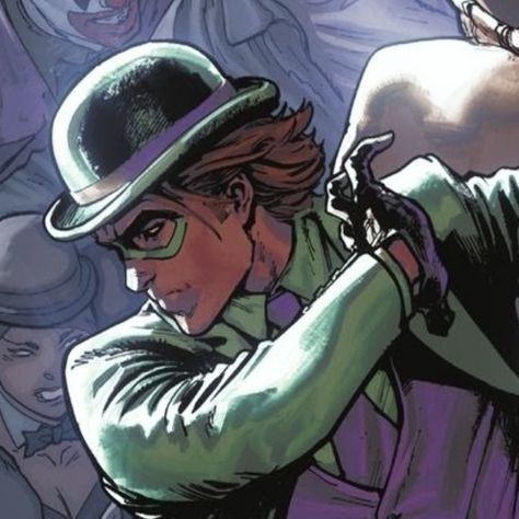 Riddler Dc Comics, Edward Nygma Pfp, The Riddler Fanart, Dc Riddler, Riddler And Batman, Riddler Halloween, Riddler Comic, Riddler Fanart, Riddler Dc